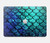 S3047 緑人魚のスケール Green Mermaid Fish Scale MacBook Air 15″ (2023,2024) - A2941, A3114 ケース・カバー