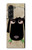 S2826 眠えない黒い羊 Cute Cartoon Unsleep Black Sheep Samsung Galaxy Z Fold 5 バックケース、フリップケース・カバー