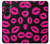 S2933 ピンクの唇のキス Pink Lips Kisses on Black Samsung Galaxy Z Fold 5 バックケース、フリップケース・カバー