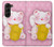S3025 招き猫 Pink Maneki Neko Lucky Cat Samsung Galaxy Z Fold 5 バックケース、フリップケース・カバー