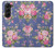 S3265 ヴィンテージ花柄 Vintage Flower Pattern Samsung Galaxy Z Fold 5 バックケース、フリップケース・カバー