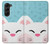 S3542 かわいい猫漫画 Cute Cat Cartoon Samsung Galaxy Z Fold 5 バックケース、フリップケース・カバー