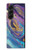 S3676 カラフルな抽象的な大理石の石 Colorful Abstract Marble Stone Samsung Galaxy Z Fold 5 バックケース、フリップケース・カバー