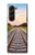 S3866 鉄道直線線路 Railway Straight Train Track Samsung Galaxy Z Fold 5 バックケース、フリップケース・カバー