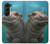 S3871 かわいい赤ちゃんカバ カバ Cute Baby Hippo Hippopotamus Samsung Galaxy Z Fold 5 バックケース、フリップケース・カバー