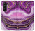 S3896 紫色の大理石の金の筋 Purple Marble Gold Streaks Samsung Galaxy Z Fold 5 バックケース、フリップケース・カバー