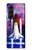 S3913 カラフルな星雲スペースシャトル Colorful Nebula Space Shuttle Samsung Galaxy Z Fold 5 バックケース、フリップケース・カバー