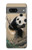 S2210 パンダふわふわアートの絵画 Panda Fluffy Art Painting Google Pixel 7a バックケース、フリップケース・カバー