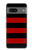 S2638 黒と赤のストライプ Black and Red Striped Google Pixel 7a バックケース、フリップケース・カバー