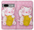 S3025 招き猫 Pink Maneki Neko Lucky Cat Google Pixel 7a バックケース、フリップケース・カバー