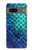 S3047 緑人魚のスケール Green Mermaid Fish Scale Google Pixel 7a バックケース、フリップケース・カバー