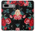 S3112 黒バラ パターン Rose Floral Pattern Black Google Pixel 7a バックケース、フリップケース・カバー
