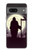 S3262 恐るべき 夜の月 墓地 Grim Reaper Night Moon Cemetery Google Pixel 7a バックケース、フリップケース・カバー