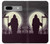 S3262 恐るべき 夜の月 墓地 Grim Reaper Night Moon Cemetery Google Pixel 7a バックケース、フリップケース・カバー