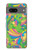 S3273 フラワーラインアートパターン Flower Line Art Pattern Google Pixel 7a バックケース、フリップケース・カバー