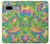 S3273 フラワーラインアートパターン Flower Line Art Pattern Google Pixel 7a バックケース、フリップケース・カバー
