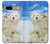 S3794 北極シロクマはシールに恋するペイント Arctic Polar Bear and Seal Paint Google Pixel 7a バックケース、フリップケース・カバー