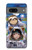 S3915 アライグマの女子 赤ちゃんナマケモノ宇宙飛行士スーツ Raccoon Girl Baby Sloth Astronaut Suit Google Pixel 7a バックケース、フリップケース・カバー