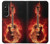S0415 火ギター Fire Guitar Burn Sony Xperia 1 V バックケース、フリップケース・カバー