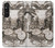 S1681 スチームパンク 図面 Steampunk Drawing Sony Xperia 1 V バックケース、フリップケース・カバー