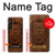S2529 レオゾディアックタトゥーブラウングラフィック Leo Zodiac Tattoo Brown Graphic Print Sony Xperia 1 V バックケース、フリップケース・カバー