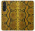 S3365 黄パイソンの皮膚 グラフィックプリント Yellow Python Skin Graphic Print Sony Xperia 1 V バックケース、フリップケース・カバー