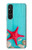 S3428 アクア 海星 貝 Aqua Wood Starfish Shell Sony Xperia 1 V バックケース、フリップケース・カバー