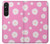 S3500 ピンクの花柄 Pink Floral Pattern Sony Xperia 1 V バックケース、フリップケース・カバー