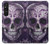 S3582 紫の頭蓋骨 Purple Sugar Skull Sony Xperia 1 V バックケース、フリップケース・カバー S3582 紫の頭蓋骨 Purple Sugar Skull Sony Xperia 1 V バックケース、フリップケース・カバー