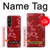 S3817 赤い花の桜のパターン Red Floral Cherry blossom Pattern Sony Xperia 1 V バックケース、フリップケース・カバー