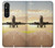 S3837 飛行機離陸日の出 Airplane Take off Sunrise Sony Xperia 1 V バックケース、フリップケース・カバー