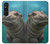 S3871 かわいい赤ちゃんカバ カバ Cute Baby Hippo Hippopotamus Sony Xperia 1 V バックケース、フリップケース・カバー