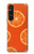 S3946 オレンジのシームレスなパターン Seamless Orange Pattern Sony Xperia 1 V バックケース、フリップケース・カバー