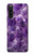 S3713 パープルクォーツアメジストグラフィックプリント Purple Quartz Amethyst Graphic Printed Sony Xperia 10 V バックケース、フリップケース・カバー