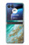S3920 抽象的なオーシャンブルー色混合エメラルド Abstract Ocean Blue Color Mixed Emerald Motorola Razr 40 Ultra バックケース、フリップケース・カバー