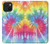 S1697 絞り染め カラフルなグラフィックプリント Tie Dye Colorful Graphic Printed iPhone 15 バックケース、フリップケース・カバー