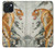 S1934 虎絵画 Tiger Painting iPhone 15 バックケース、フリップケース・カバー