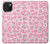 S2213 ピンクのヒョウ柄 Pink Leopard Pattern iPhone 15 バックケース、フリップケース・カバー