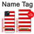S2364 赤と白のストライプ Red and White Striped iPhone 15 バックケース、フリップケース・カバー