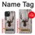 S2505 トナカイ古い木材グラフィックプリント Reindeer Head Old Wood Texture Graphic Printed iPhone 15 バックケース、フリップケース・カバー
