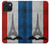 S2859 ヴィンテージフランスの旗エッフェル塔 Vintage France Flag Eiffel Tower iPhone 15 バックケース、フリップケース・カバー