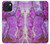S2907 パープルターコイズ宝石グラフィックプリント Purple Turquoise Stone iPhone 15 バックケース、フリップケース・カバー