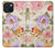 S3035 花 Sweet Flower Painting iPhone 15 バックケース、フリップケース・カバー