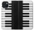 S3078 黒と白のピアノキーボード Black and White Piano Keyboard iPhone 15 バックケース、フリップケース・カバー