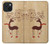 S3081 トナカイ Wooden Raindeer Graphic Printed iPhone 15 バックケース、フリップケース・カバー