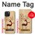 S3081 トナカイ Wooden Raindeer Graphic Printed iPhone 15 バックケース、フリップケース・カバー