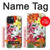 S3205 レトロ花 Retro Art Flowers iPhone 15 バックケース、フリップケース・カバー