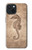 S3214 タツノオトシゴスケルトン化石 Seahorse Skeleton Fossil iPhone 15 バックケース、フリップケース・カバー