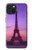S3447 エッフェルパリの夕日 Eiffel Paris Sunset iPhone 15 バックケース、フリップケース・カバー