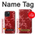 S3817 赤い花の桜のパターン Red Floral Cherry blossom Pattern iPhone 15 バックケース、フリップケース・カバー